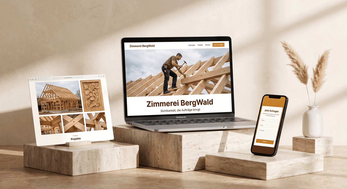 Zimmerei BergWald Mockup